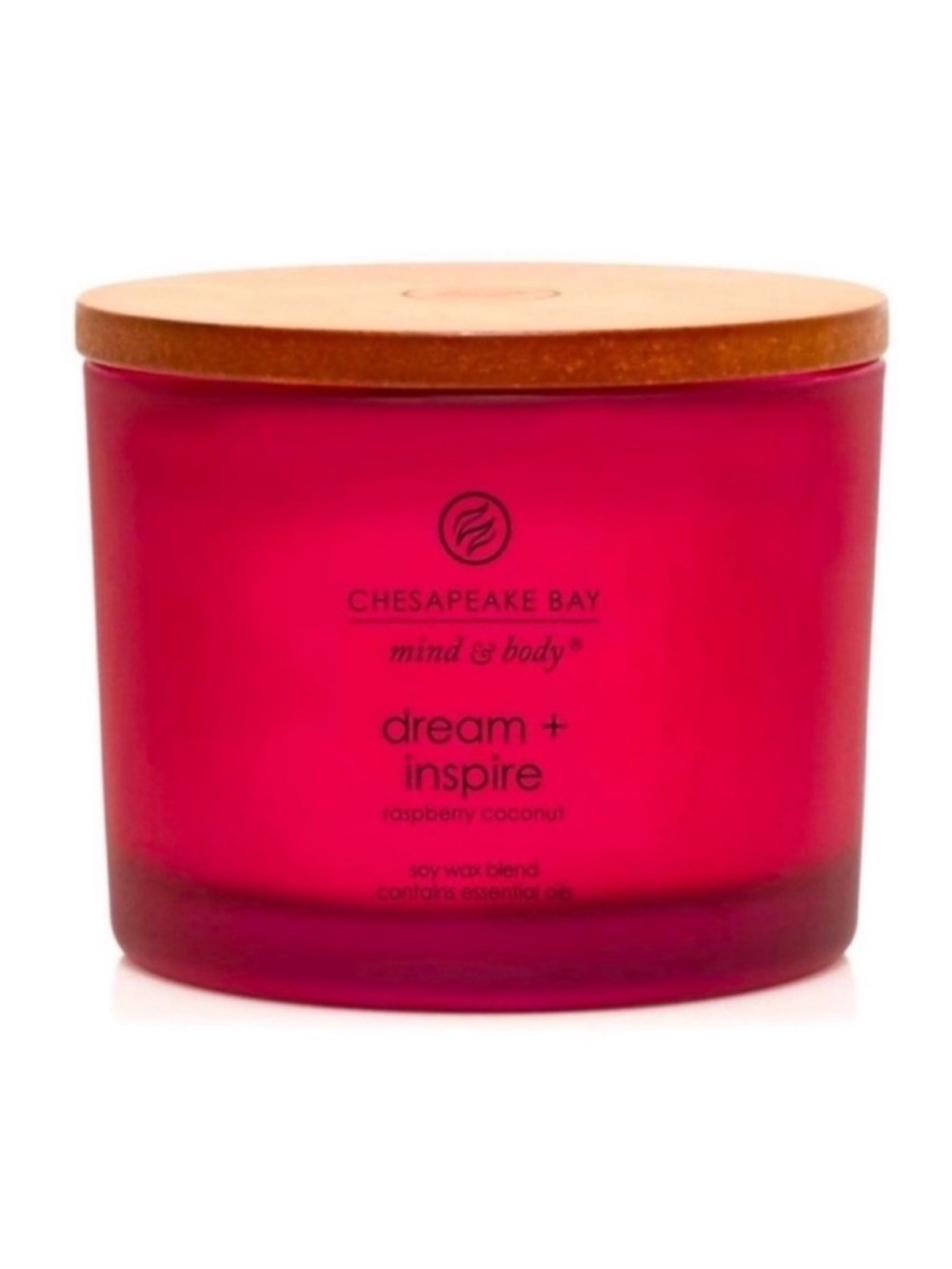 New Chesapeake Bay Mind and Body Dream and Inspire Raspberry Coconut Candle